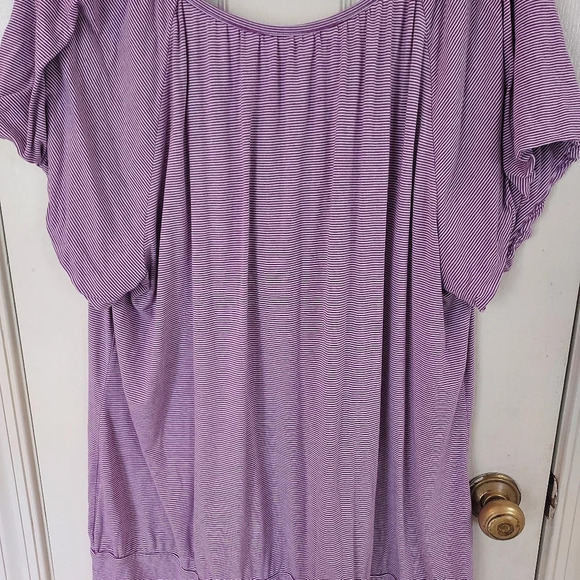 Lane Bryant Purple Striped Shirt Size 26/28 - Picture 6 of 7